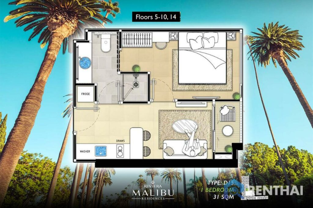 The Riviera Malibu 1 Bedroom Pattaya